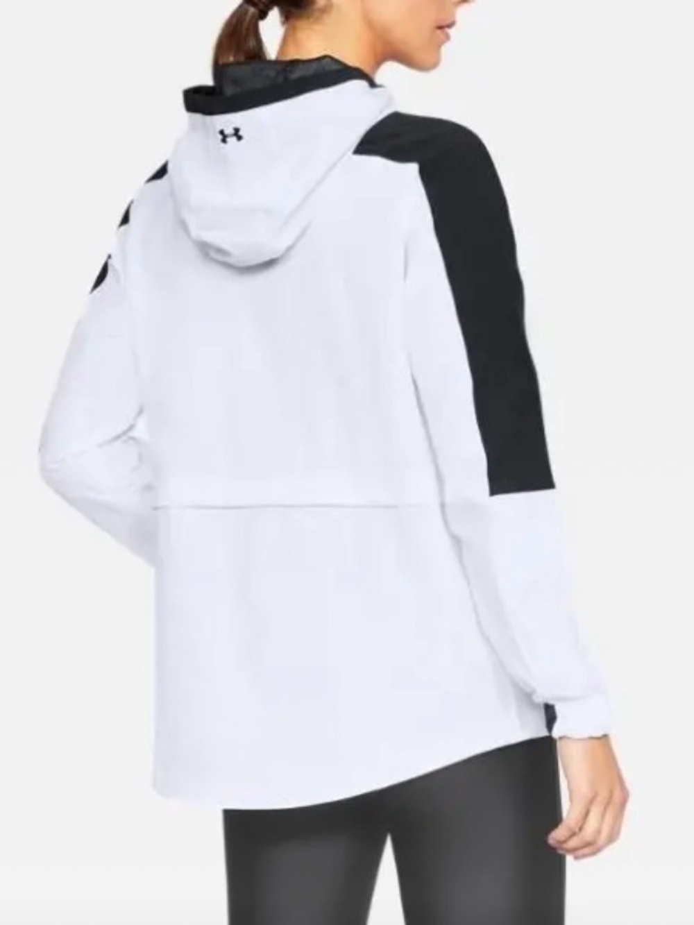 Under Armour Storm Anorak White and Black Hooded Training Pullover sz L